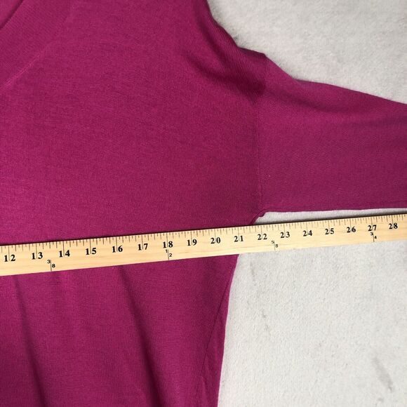 BANANA REPUBLIC 100% Merino Wool V-Neck Sweater Women’s M Pink Fine Gauge EUC - Picture 9 of 11